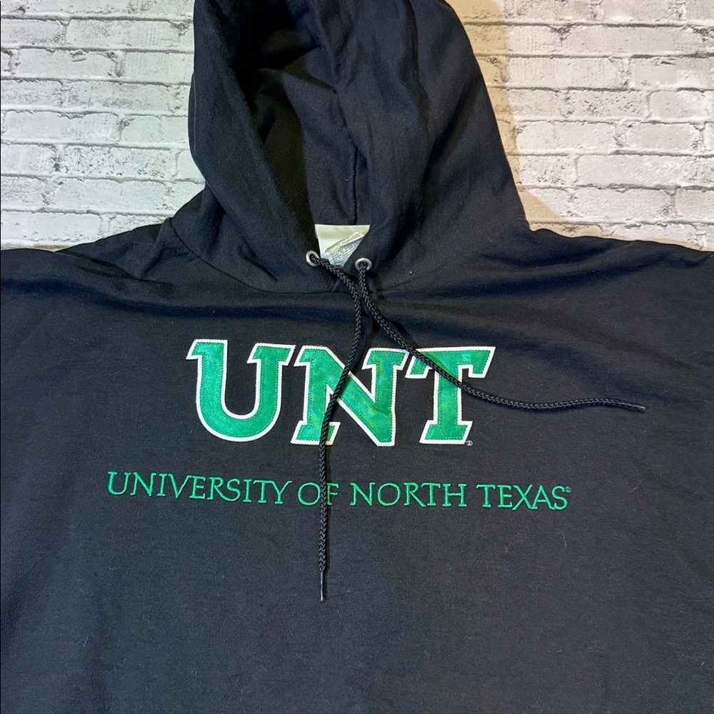 Champion mens 2XL XXL black UNT University of North Texas fleece hoodie EUC - Picture 4 of 4